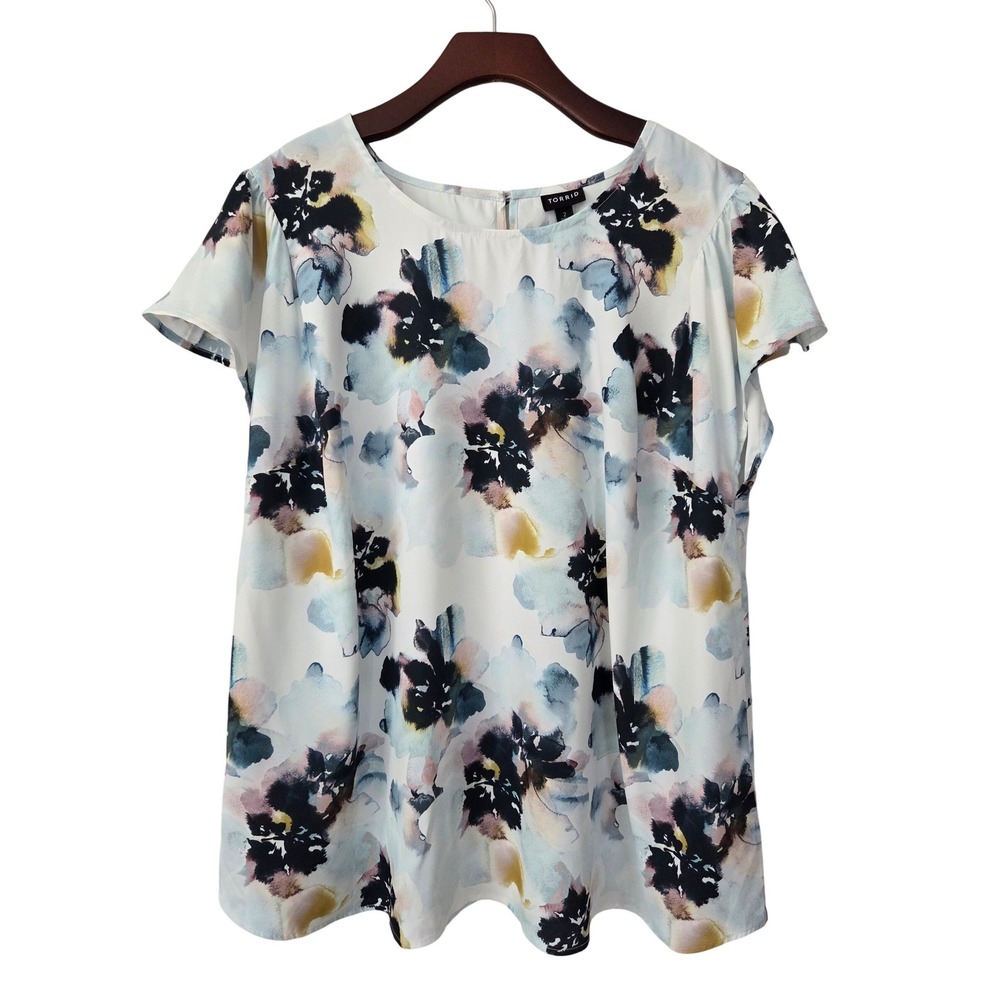 Torrid Georgette Dolman Flutter Short Sleeve Blouse Size 2 2X‎ 18-20 Floral NWT
